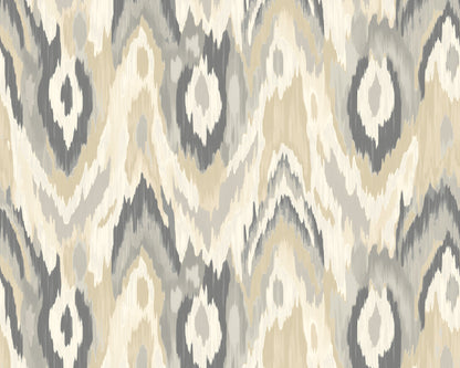 Origin Murals Watercolour Ikat Stone Linen 300cm X 240cm