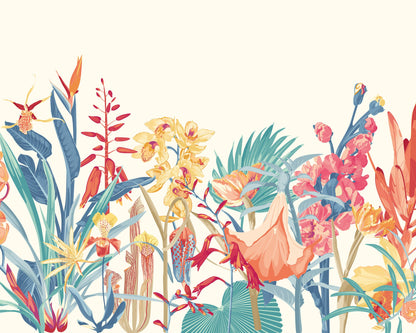 Origin Murals Tropical Foliage Petrol Coral 350cm X 280cm