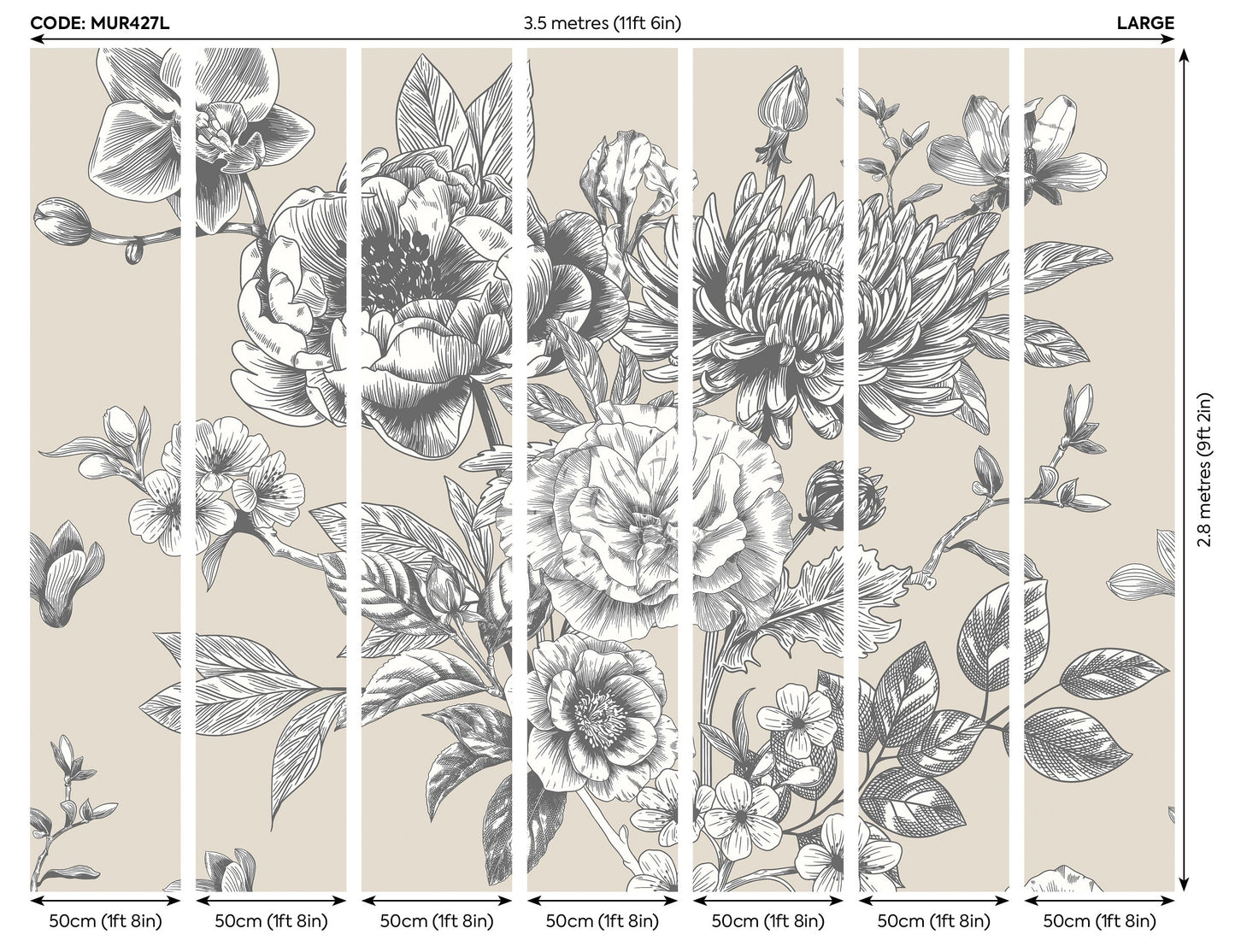 Origin Murals Rose Toile Stone 350cm X 280cm - Hot Tub Shop