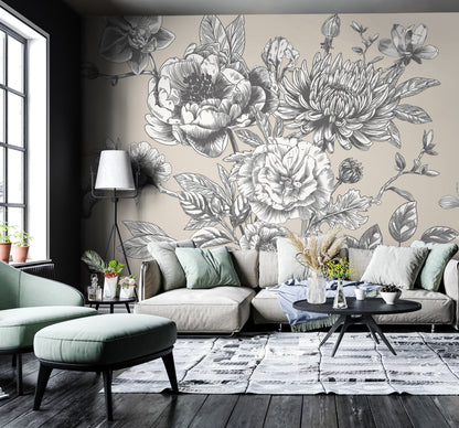 Origin Murals Rose Toile Stone 350cm X 280cm - Hot Tub Shop