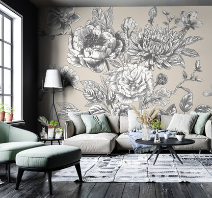 Origin Murals Rose Toile Stone 300cm X 240cm