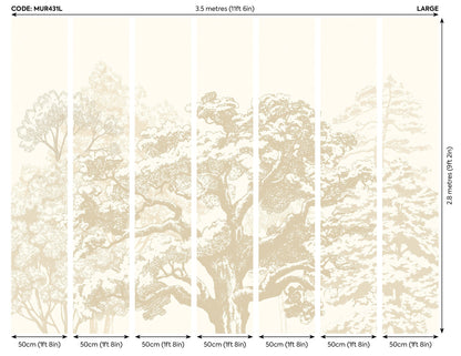 Origin Murals Etched Trees Parchment 350cm X 280cm