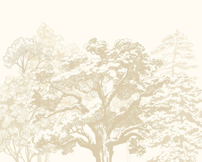 Origin Murals Etched Trees Parchment 350cm X 280cm