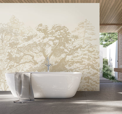 Origin Murals Etched Trees Parchment 350cm X 280cm