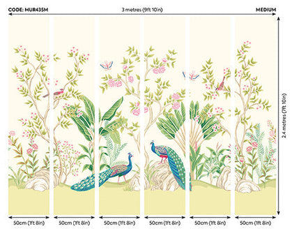 Origin Murals Peacock Garden Apple Rose 300cm X 240cm - Hot Tub Shop