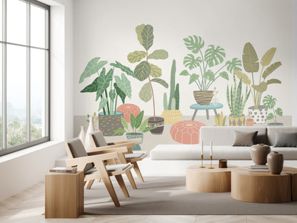 Origin Murals Houseplant Pots Grey 300cm X 240cm