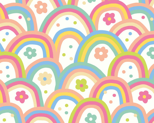 Origin Murals Rainbow Wobble Coral Pinks 350cm X 280cm - Hot Tub Shop