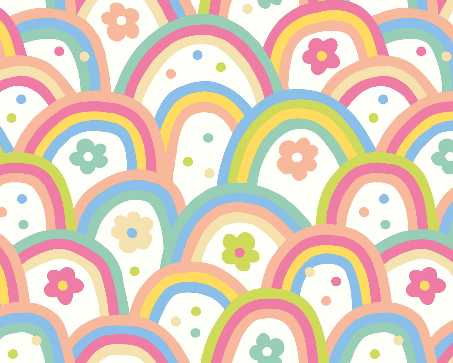 Origin Murals Rainbow Wobble Coral Pinks 300cm X 240cm