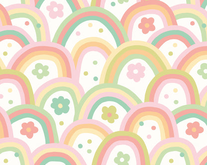 Origin Murals Rainbow Wobble Apple Green 350cm X 280cm