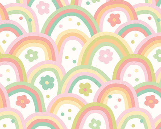 Origin Murals Rainbow Wobble Apple Green 350cm X 280cm