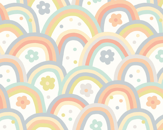 Origin Murals Rainbow Wobble Warm Grey 300cm X 240cm