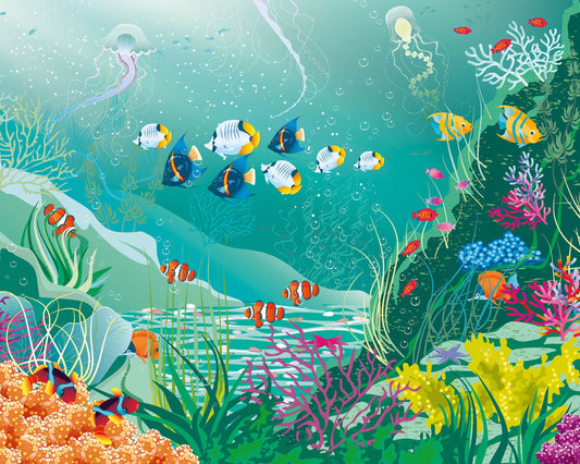 Origin Murals Under The Sea Adventure Jade Green 350cm X 280cm