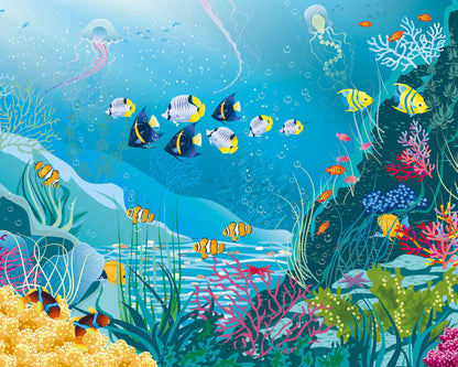 Origin Murals Under The Sea Adventure Aqua Blue 350cm X 280cm