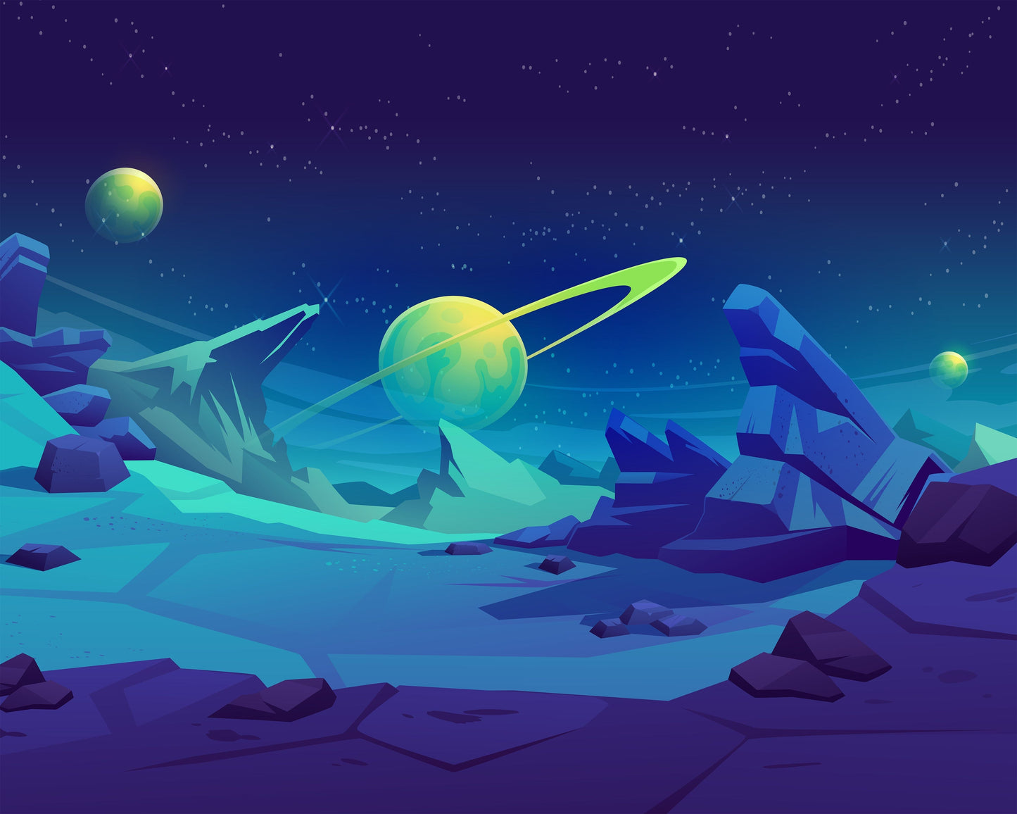 Origin Murals Space Landscape Blue 350cm X 280cm