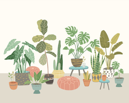 Origin Murals Houseplant Pots Grey 300cm X 240cm