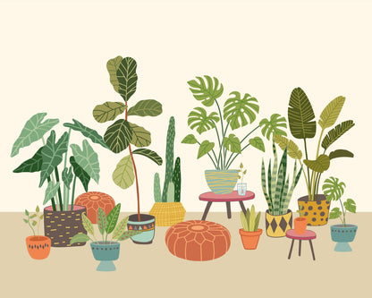 Origin Murals Houseplant Pots Natural 350cm X 280cm