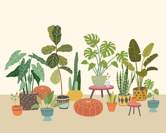 Origin Murals Houseplant Pots Natural 350cm X 280cm