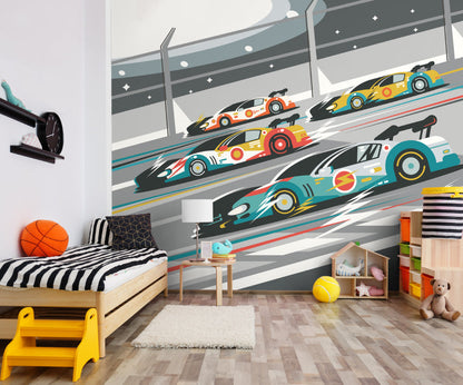 Origin Murals Sports Cars Grey 300cm X 240cm - Hot Tub Shop