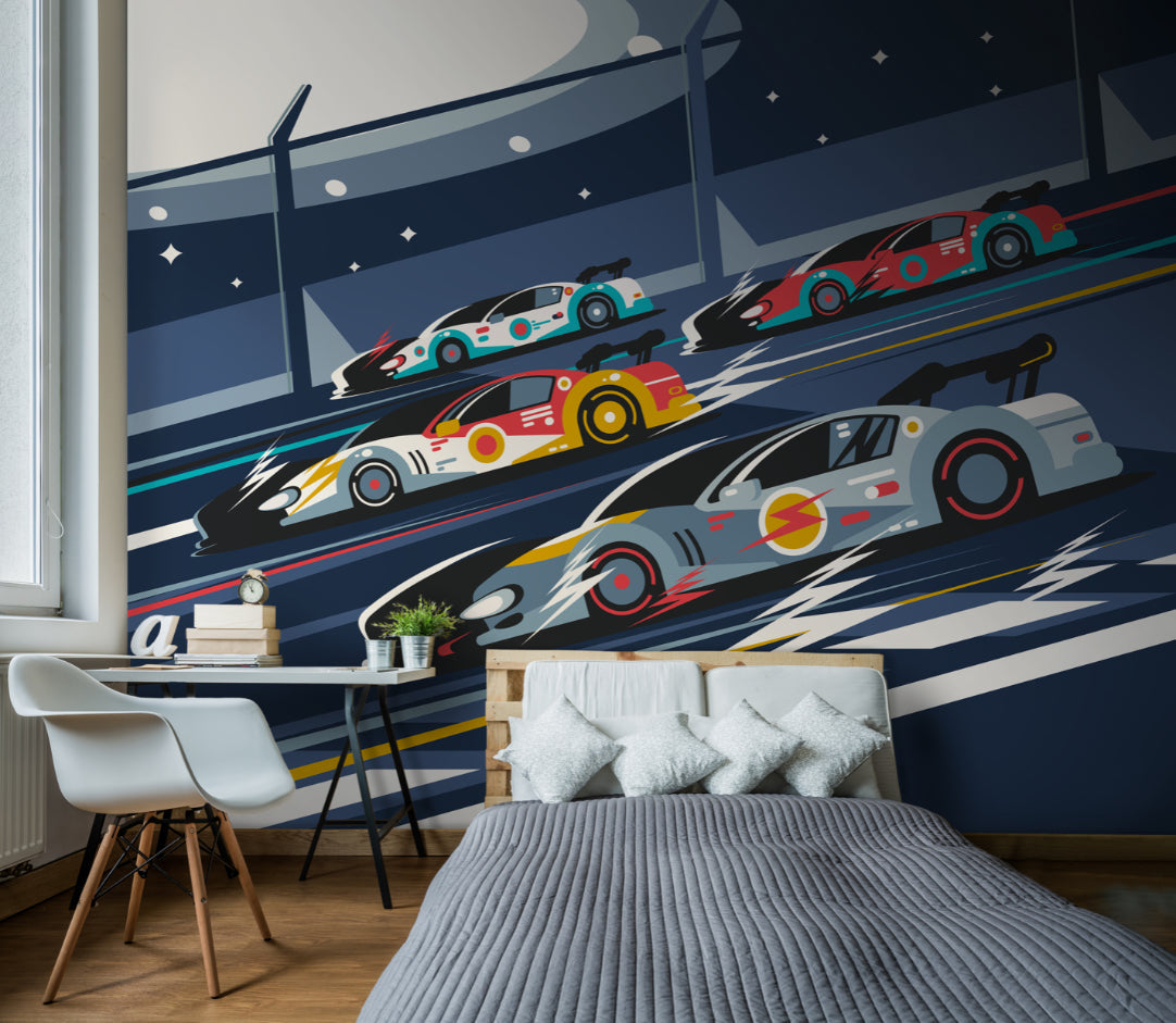 Origin Murals Sports Cars Navy Blue 300cm X 240cm