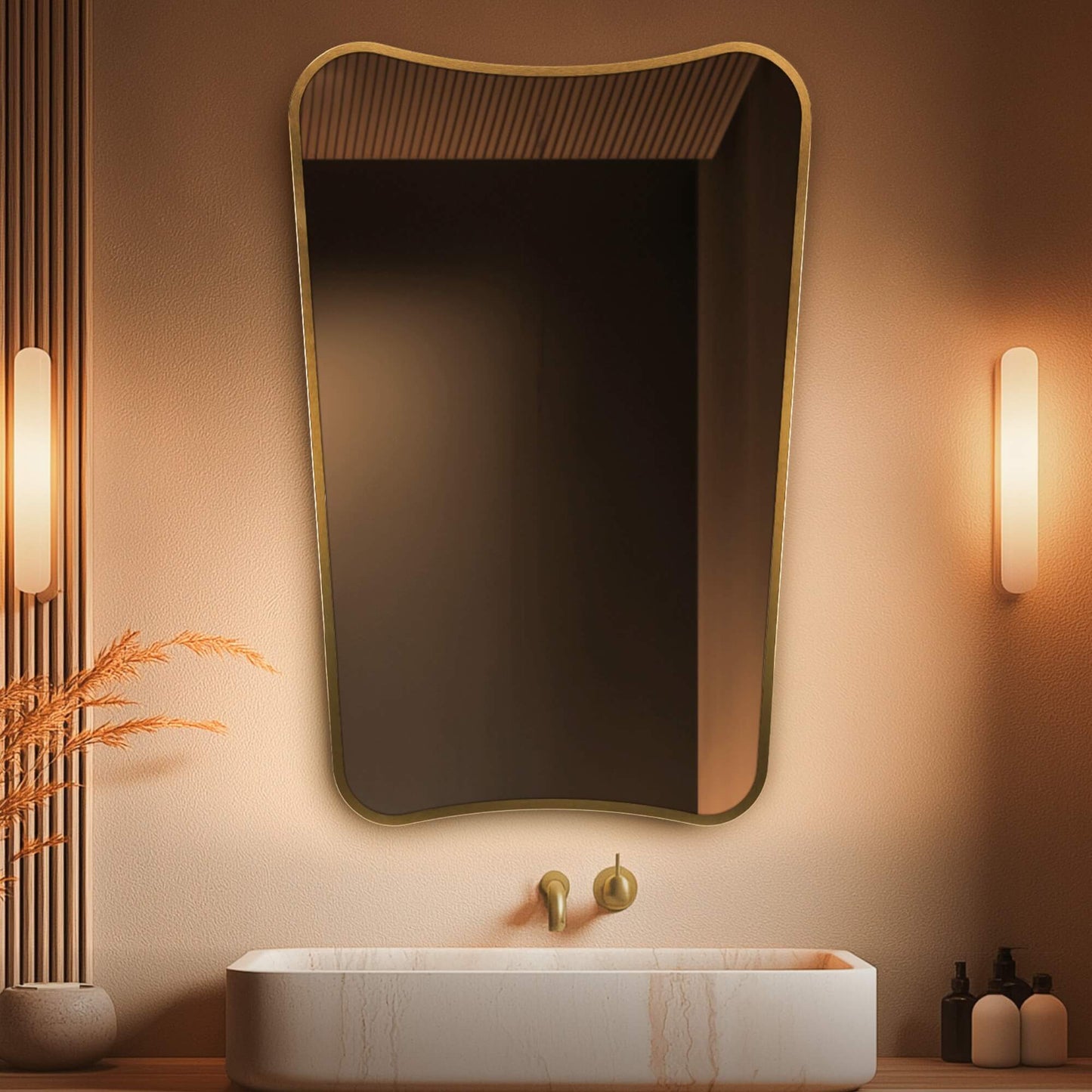 Origins Living Delphine Mirror 60 X 90cm Brushed Brass - Hot Tub Shop