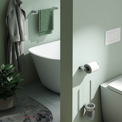 Origins Living Gedy Pirenei Wc Brush Set Wall Mounted Brushed Nickel