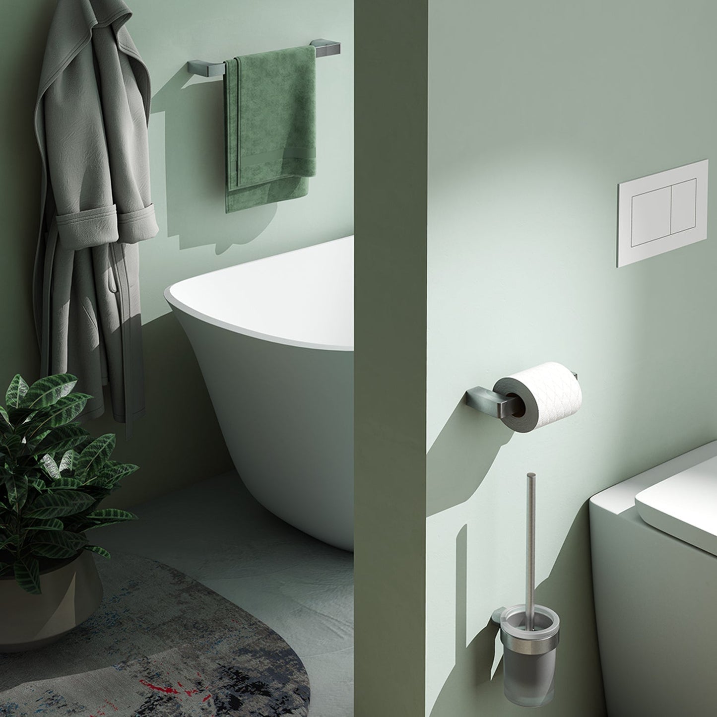 Origins Living Gedy Pirenei Towel Rail 45cm Brushed Nickel - Hot Tub Shop