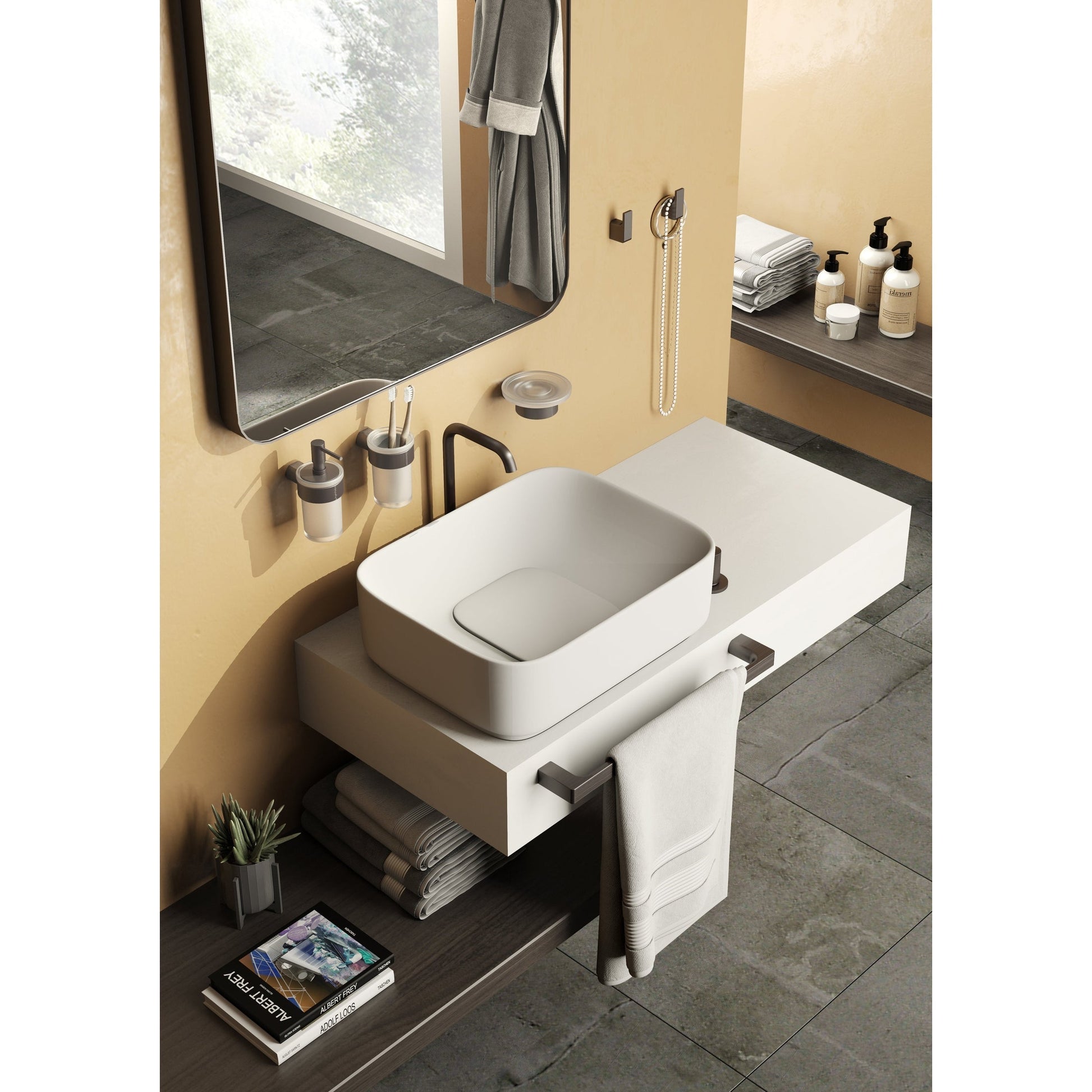 Origins Living Gedy Pirenei Towel Rail 60cm Gunmetal - Hot Tub Shop