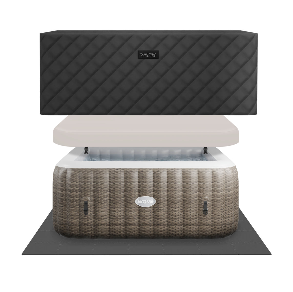 Pacific | 4/6-Person Inflatable Hot Tub | Integrated Heater | UKCA