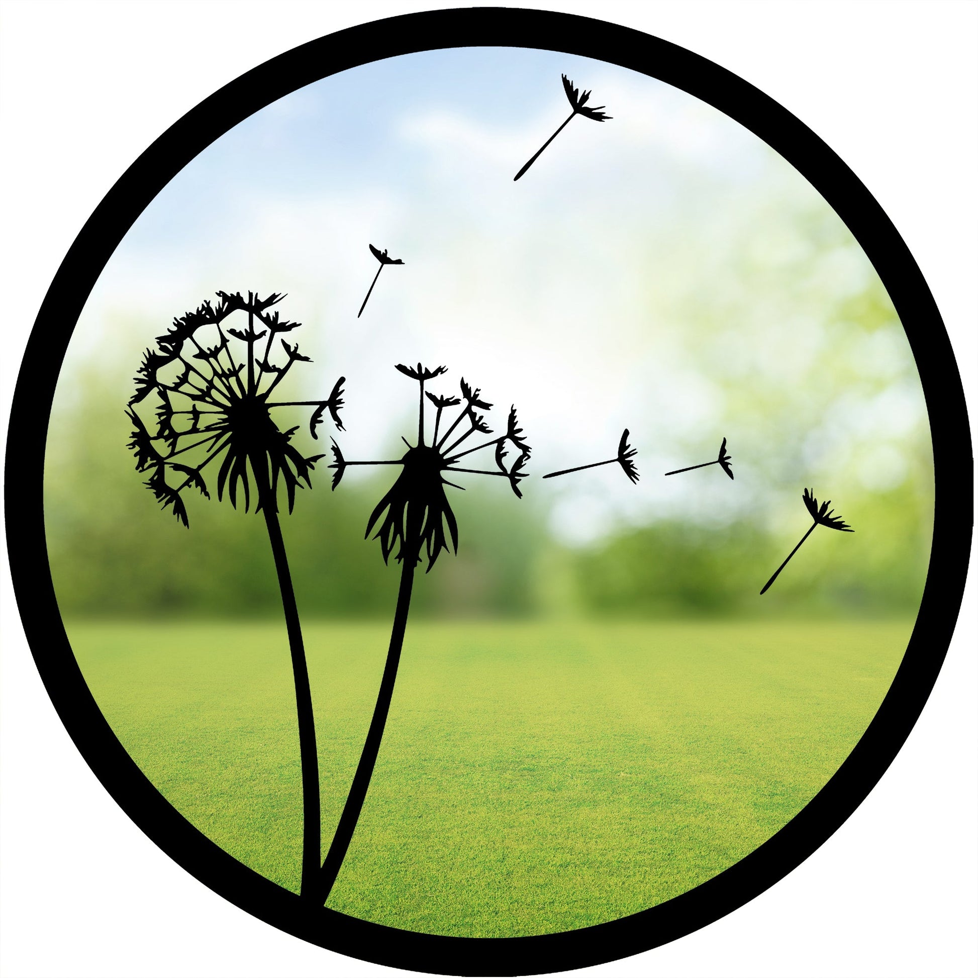 SunCatcher Garden Mirror Round Dandelions Range of Sizes - Hot Tub Shop