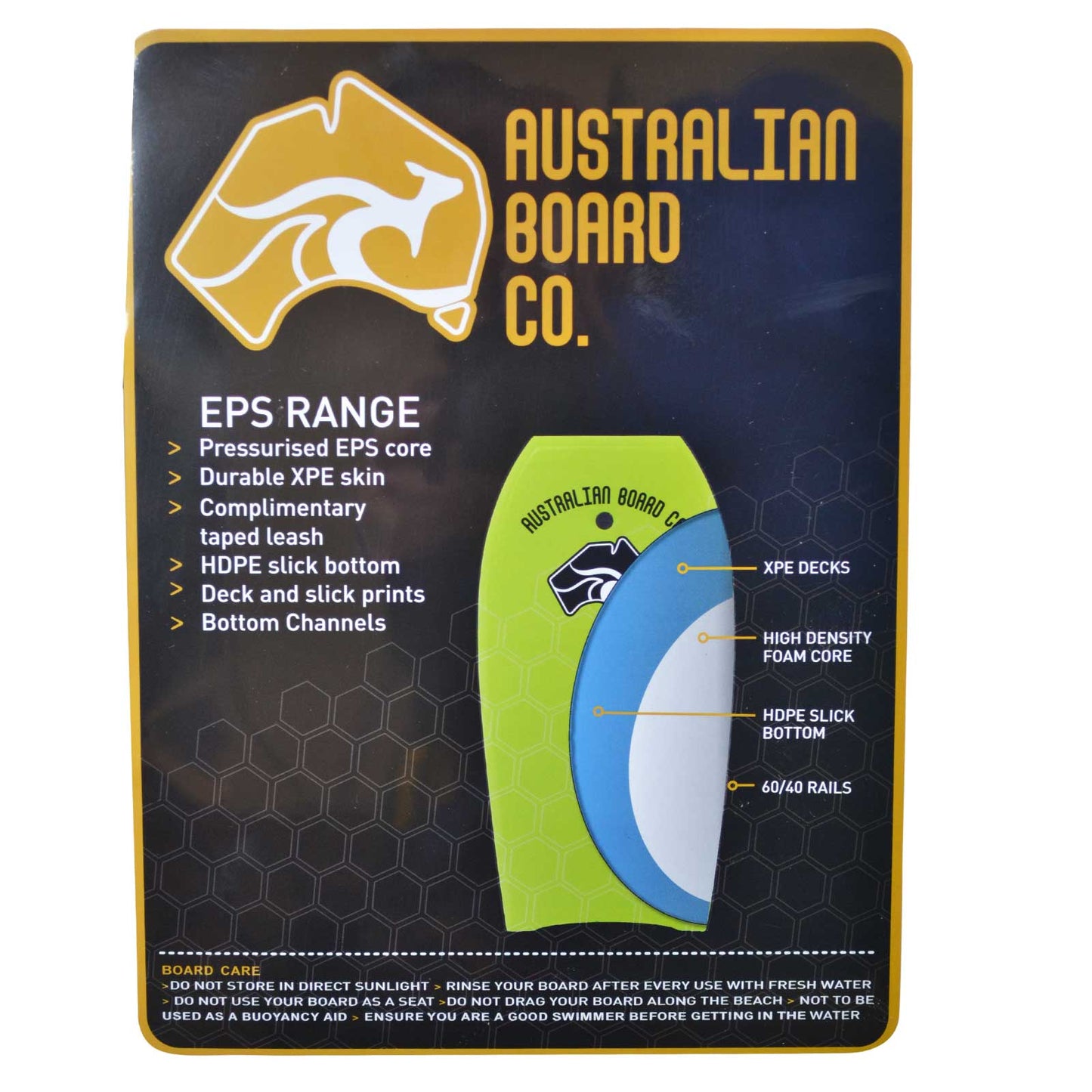 33inch Kids PULSE Series EPS Bodyboard by Australian Board Co - Hot Tub Shop