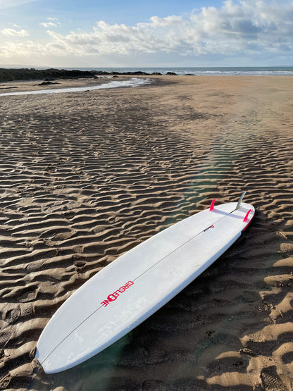 9ft Razor Round Tail Longboard Surfboard Package - Includes Bag, Leash, Fins, Wax - Hot Tub Shop