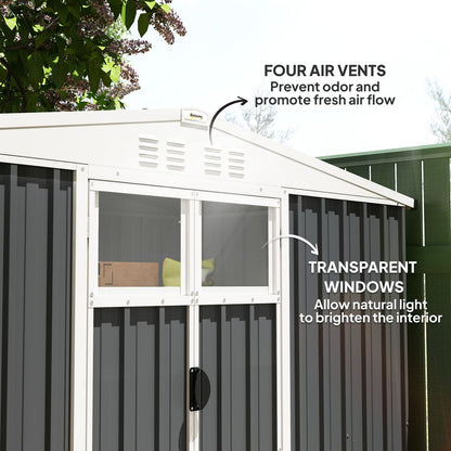 Outsunny 8 x 4 ft Garden Storage Shed, Outdoor Metal Shed - Hot Tub Shop
