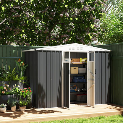 Outsunny 8 x 4 ft Garden Storage Shed, Outdoor Metal Shed - Hot Tub Shop