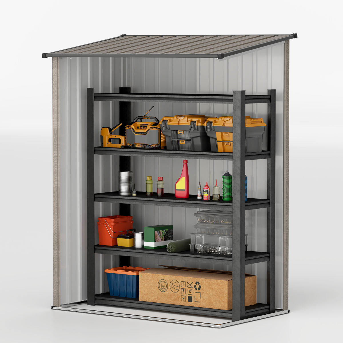 Outsunny Outdoor Storage Shed Steel Garden Shed w/ Lockable Door