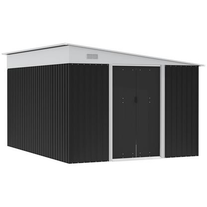 Outsunny Steel Garden Storage Shed w/ Sliding Doors