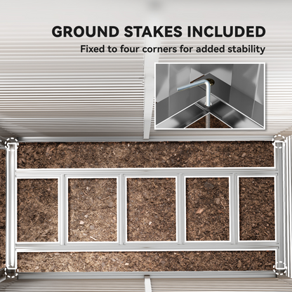 Outsunny 5 x 9ft Galvanised Metal Garden Shed with Foundation Kit, Brown