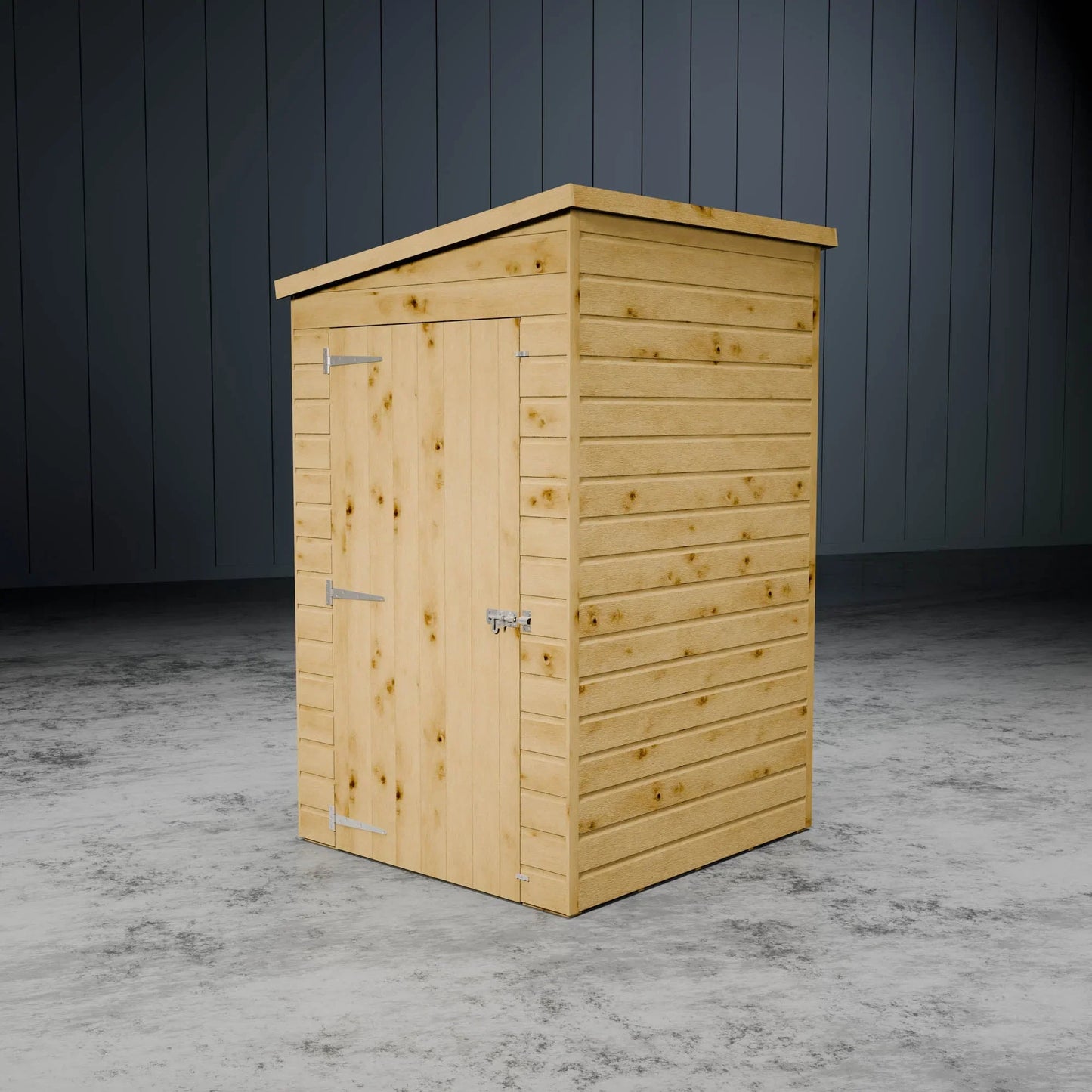 Modular Shiplap Pent Single Door Wooden Shed