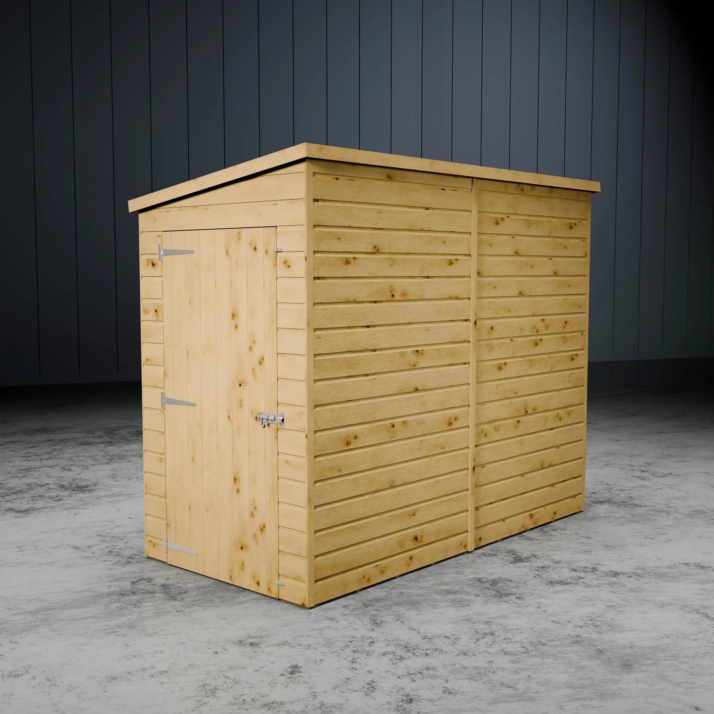 Modular Shiplap Pent Single Door Wooden Shed