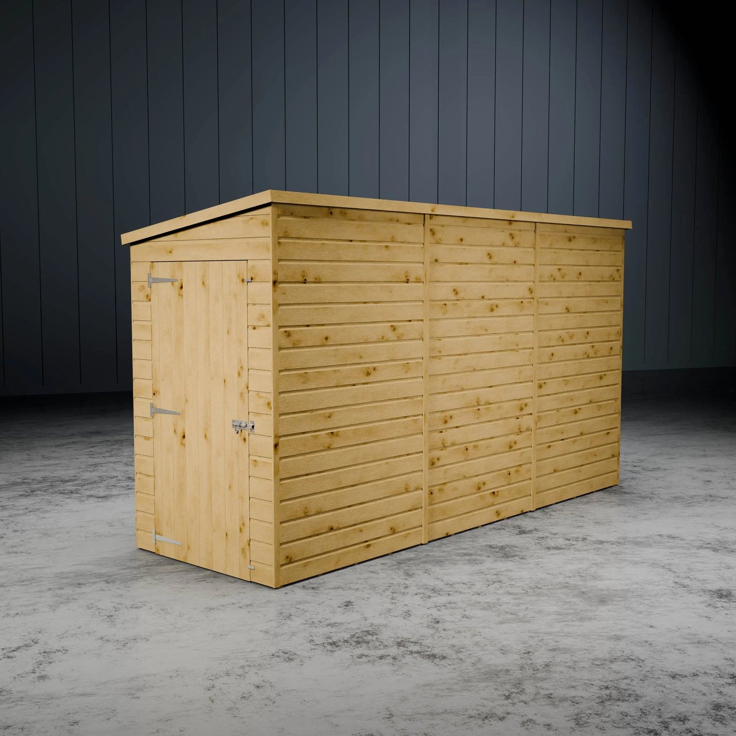 Modular Shiplap Pent Single Door Wooden Shed