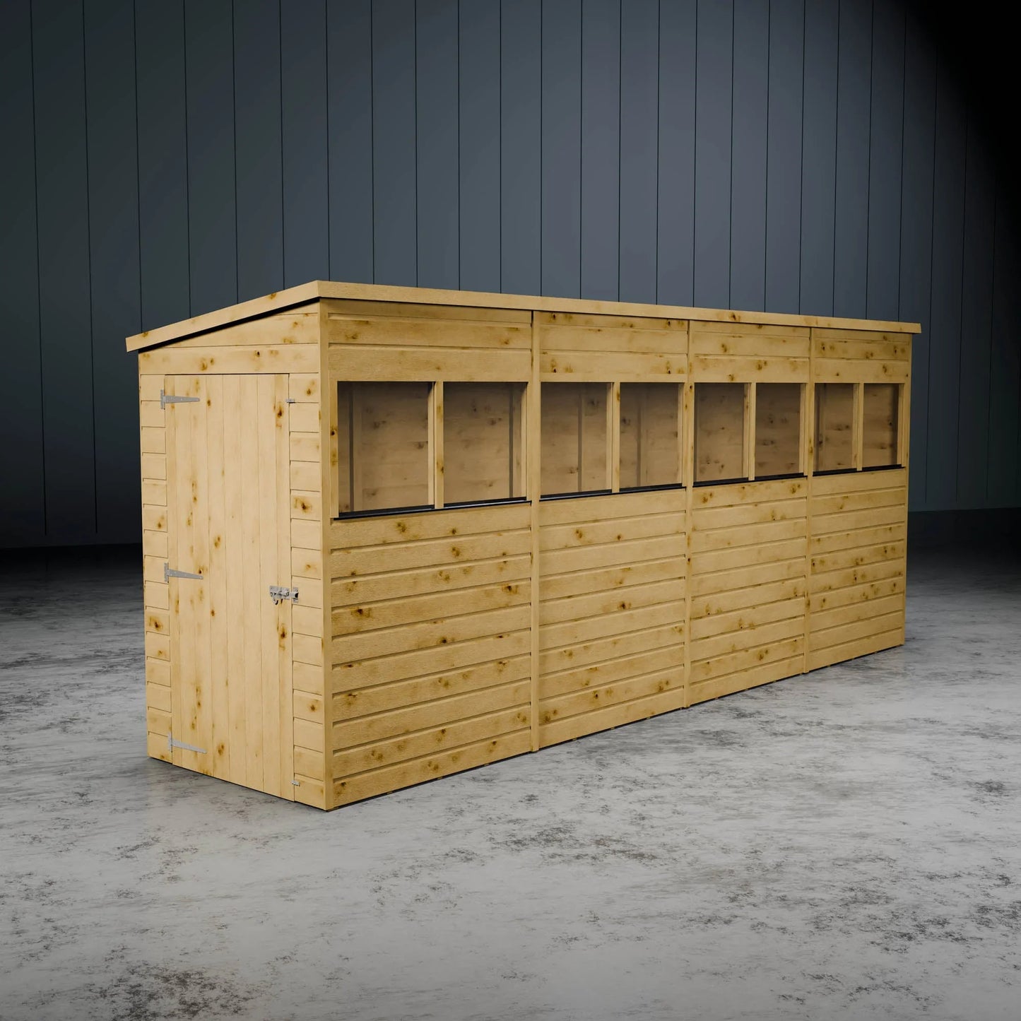 Modular Shiplap Pent Single Door Wooden Shed