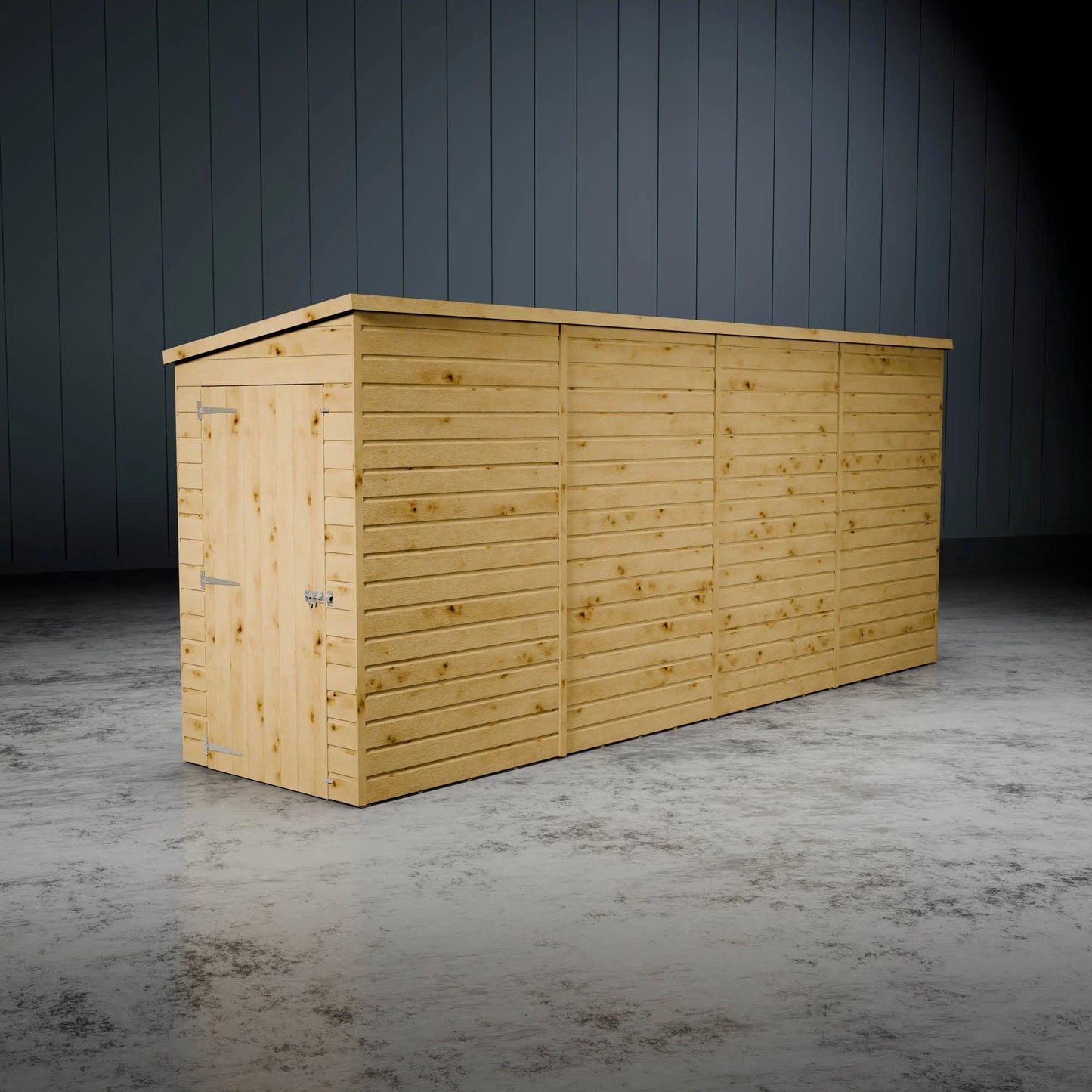 Modular Shiplap Pent Single Door Wooden Shed