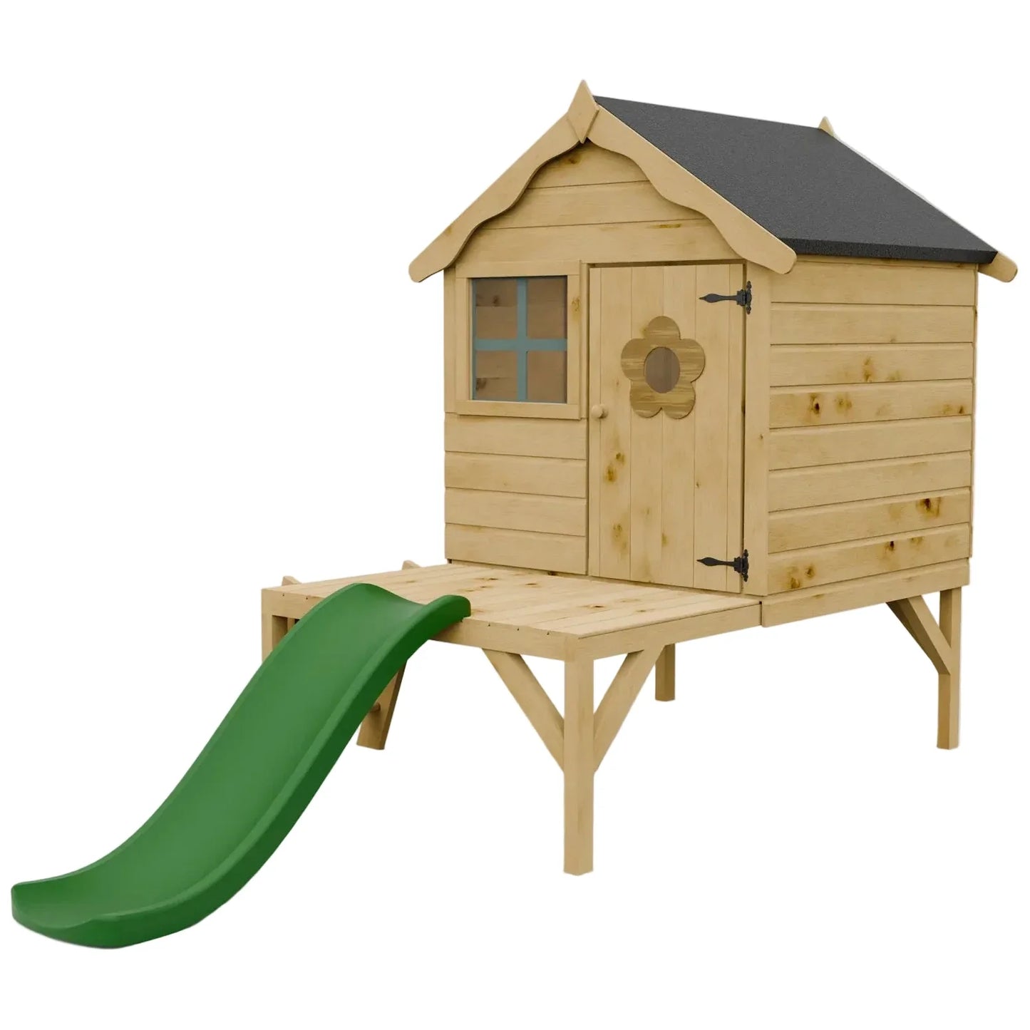 Snug Tower Wooden Playhouse with Slide