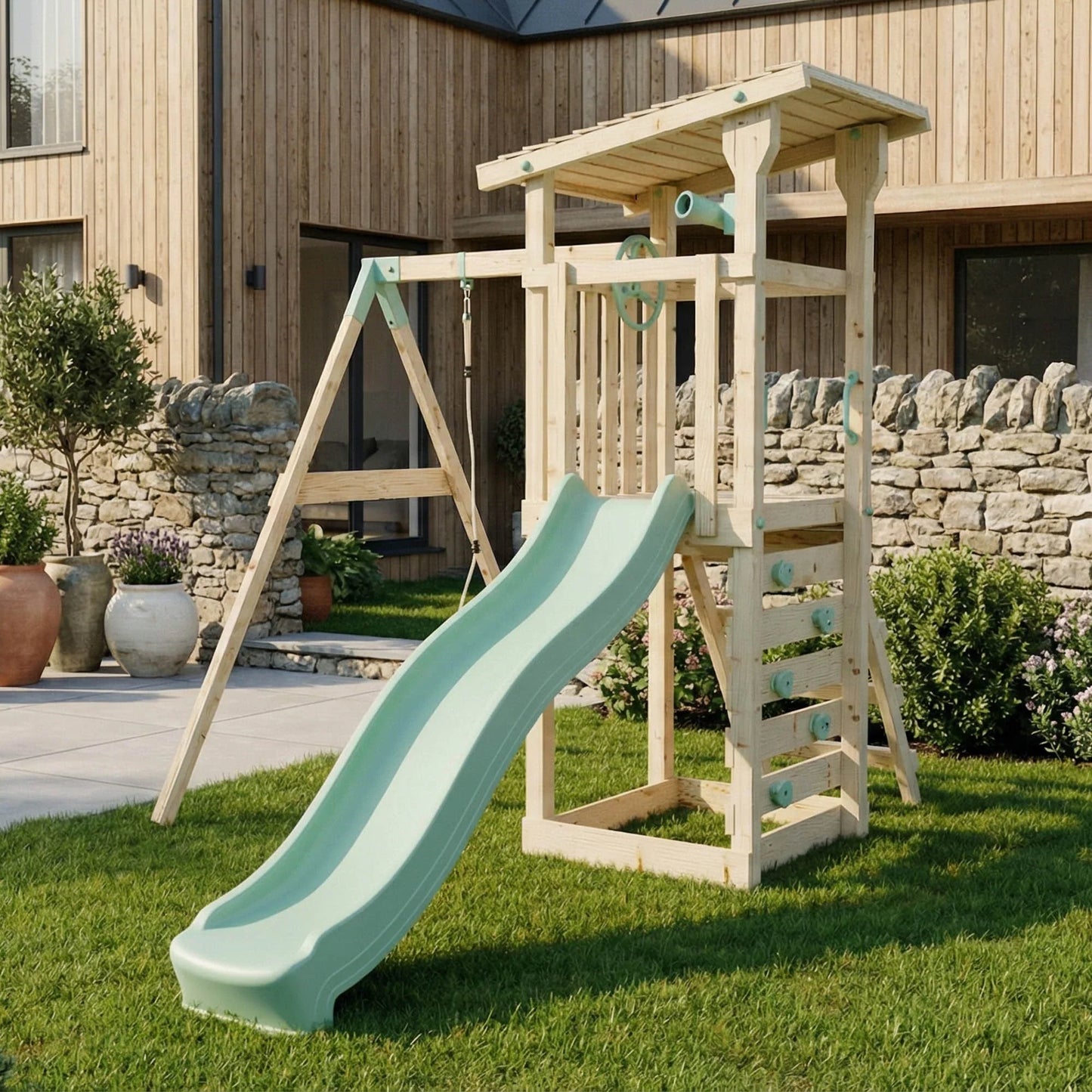 Climbing Frame With Single Baby Swing - Willow Way II