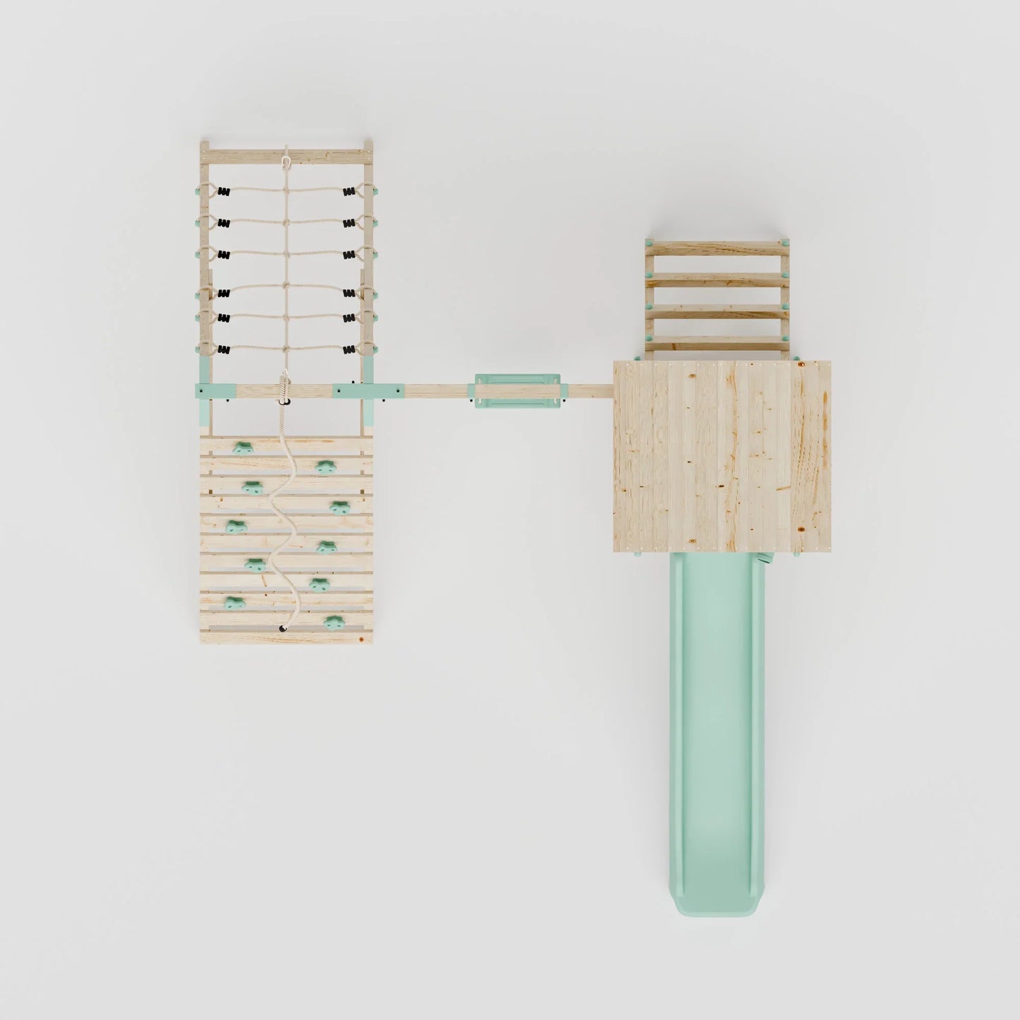 Climbing Frame With Single Swing& Climbing Wall - Bramblewick Forest V