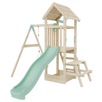 Climbing Frame With Single Swing & Picnic Table - Bramblewick Forest II