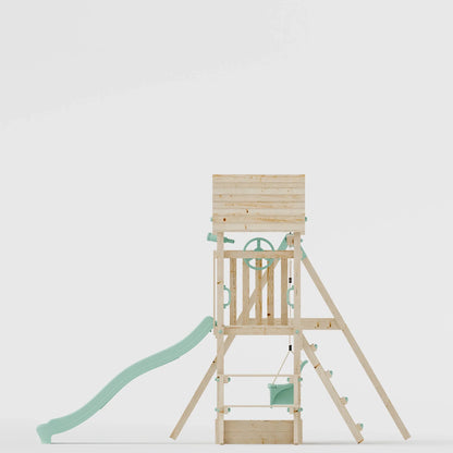 Climbing Frame With Single Swing & Picnic Table - Bramblewick Forest II