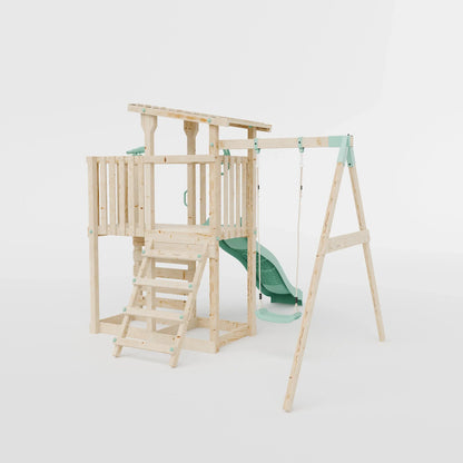 Extended Climbing Frame With Single Swing - Willow Way V