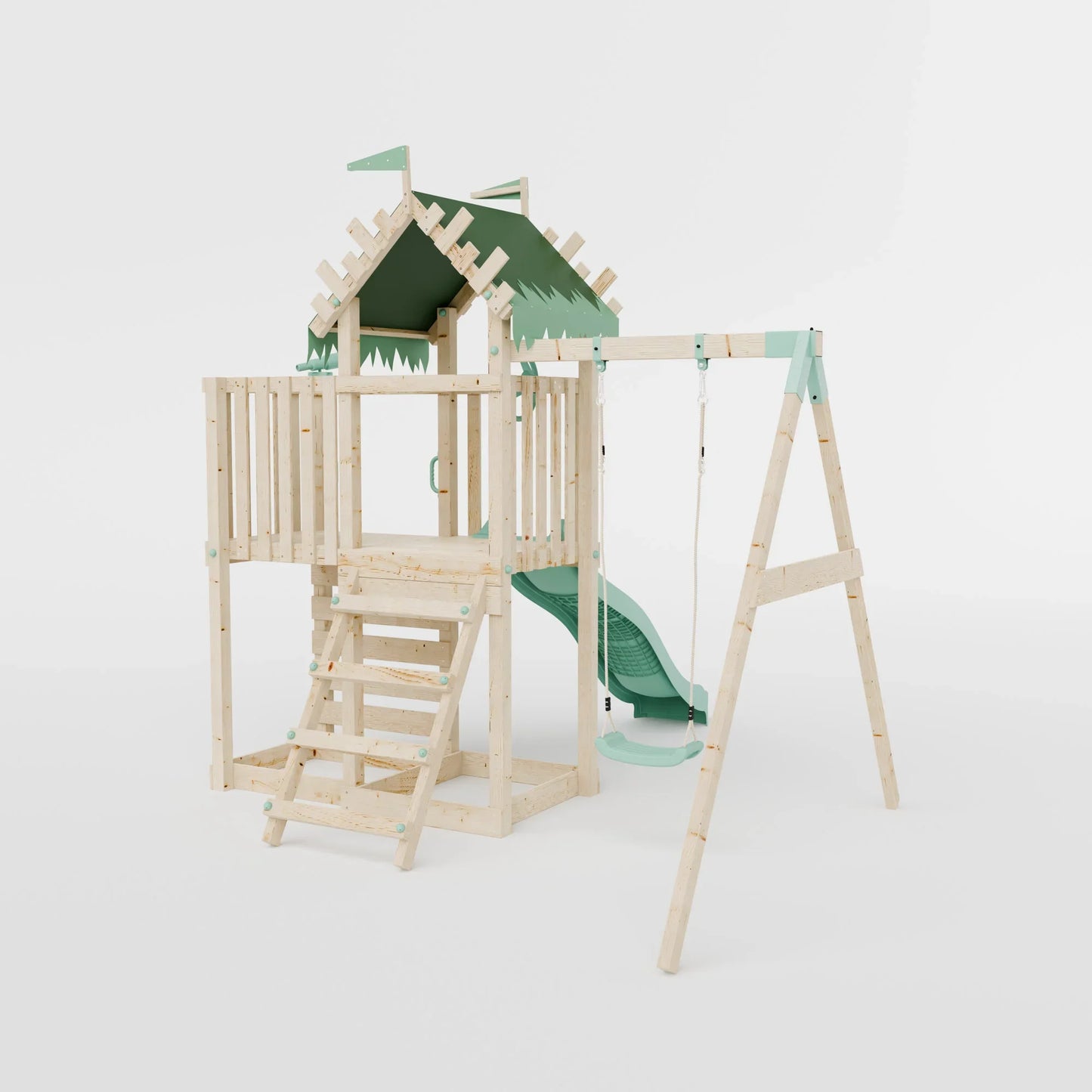 Extended Climbing Frame With Single Swing - Enchanted Grove V