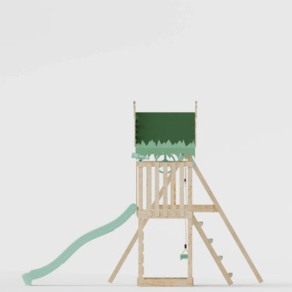 Extended Climbing Frame With Single Swing - Enchanted Grove V