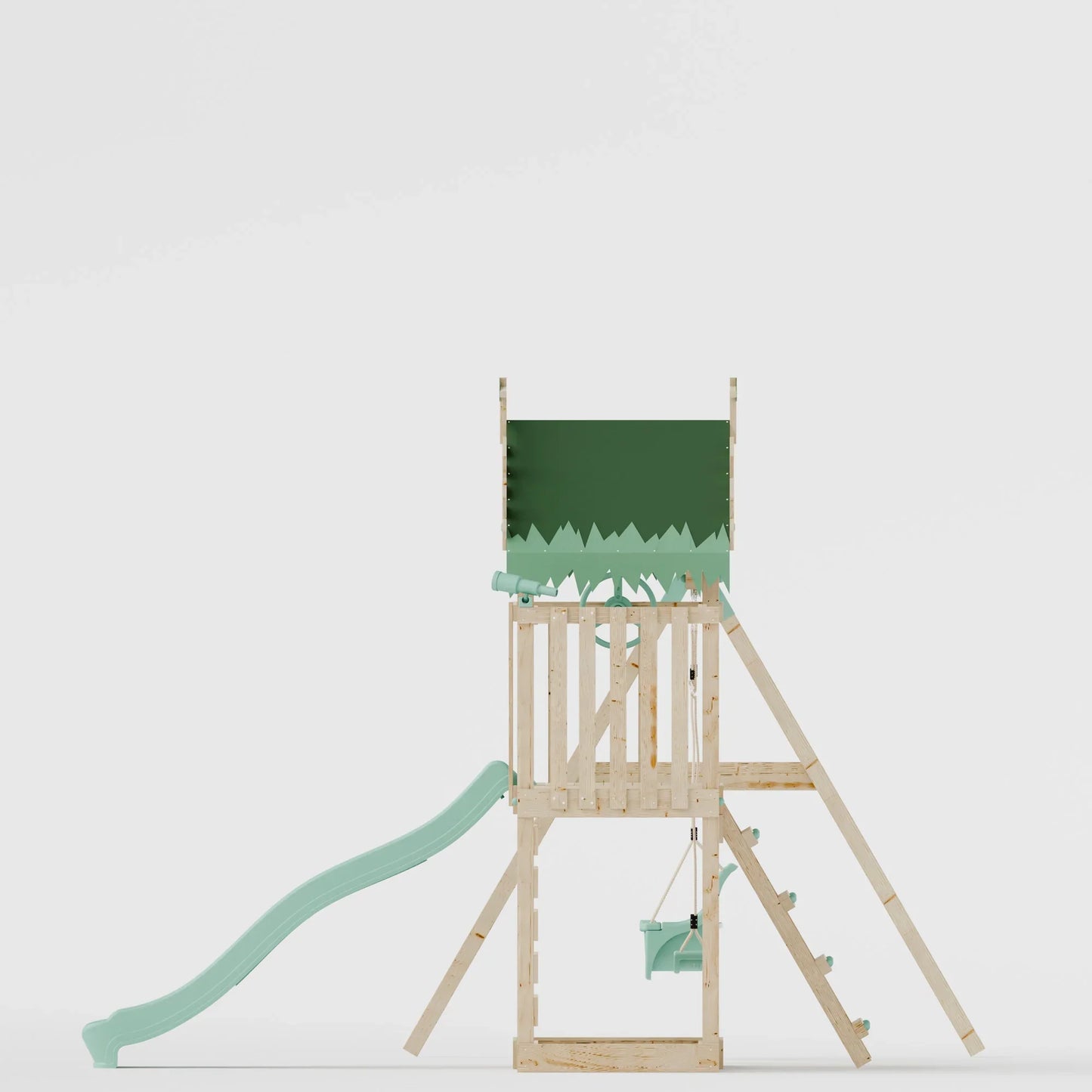 Extended Climbing Frame With Double Swing - Enchanted Grove IX